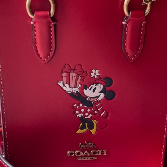 🎁 DISNEY X COACH NORTH SOUTH MINI TOTE WITH MINNIE MOUSE AND CARD CASE 🎁 - Picture 10 of 16
